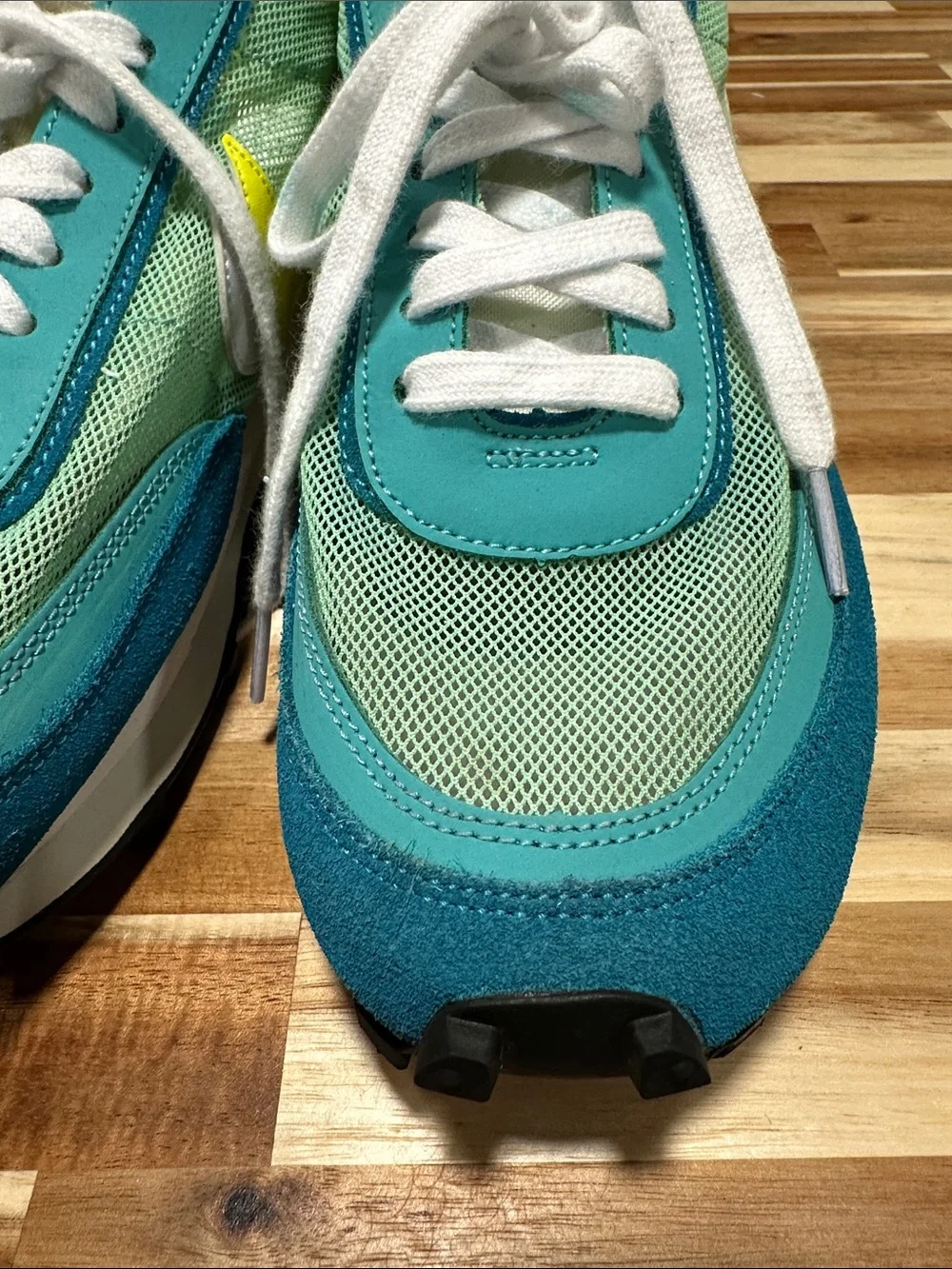 Nike Sacai Retro Runner in Teal, Aqua & Yellow   473